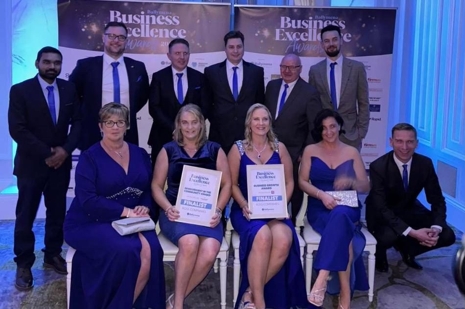 Ross Companies team at the Ballymena Business Excellence Awards