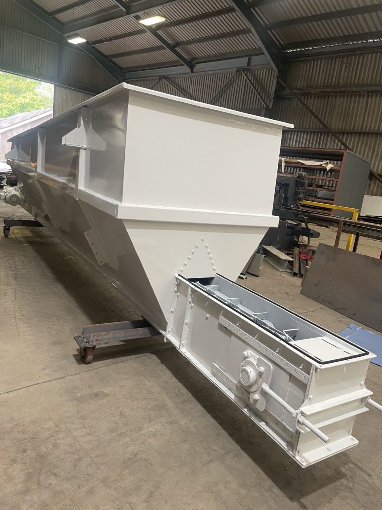 Hopper and drag conveyor ready to ship