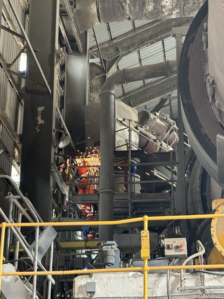 Hot works on site at a processing plant