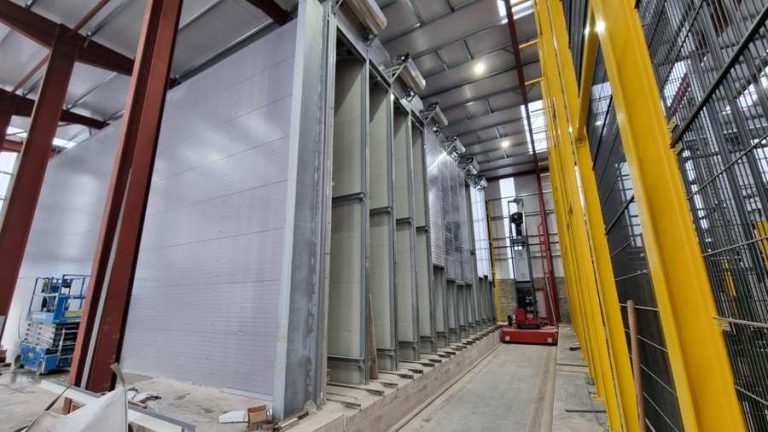 Tall filter house in a hall