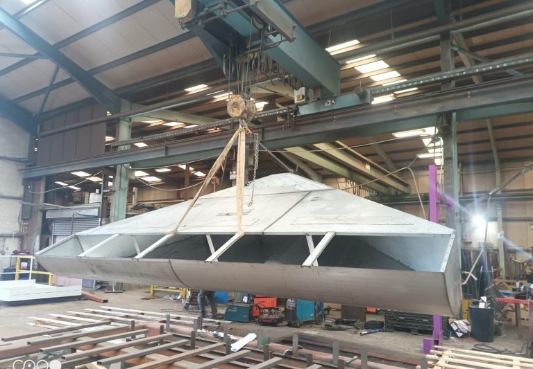 Large hood on the workshop crane