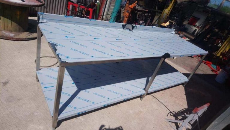 Stainless steel table fabricated in our workshop