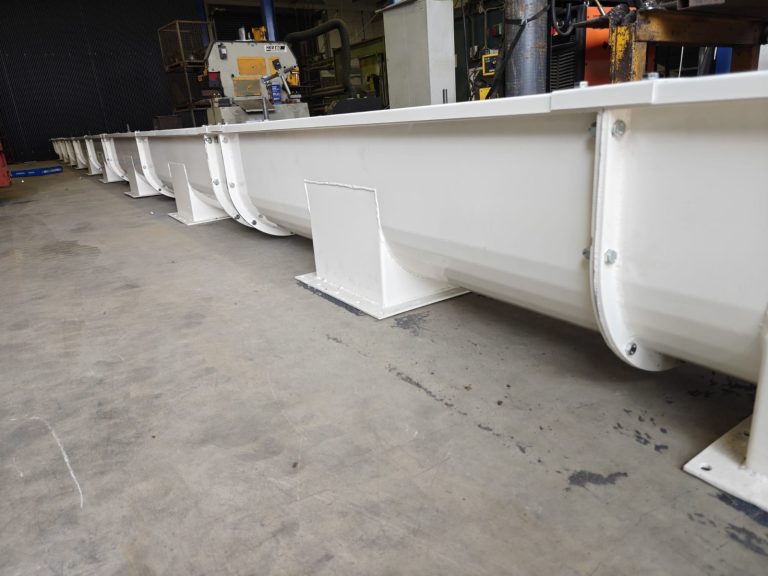 Screw conveyor troughs ready for dispatch